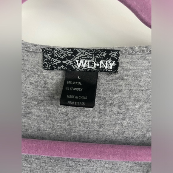 WD•NY Black & Gray Kimono Style Crop Top - Large - Picture 3 of 3